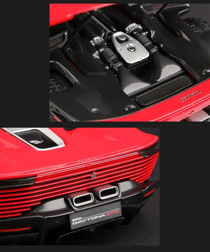New Bburago 1:18 Ferrari Daytona SP3 Red Matte White Supercar Sports Alloy Car Model Static Die Cast Vehicles Collectible Toys