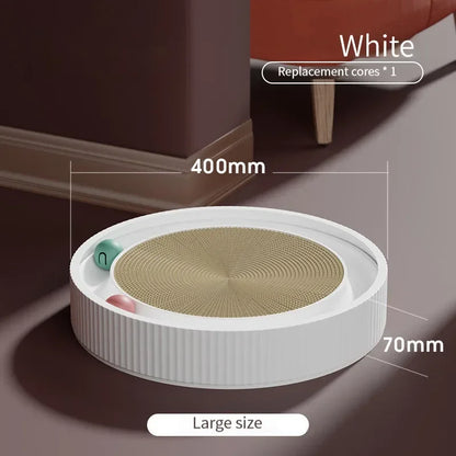 Interactive Round Cat Scratching Board with Ball Wear Resistant Corrugated Paper Multi Function Toy Cat Scratcher Accessories