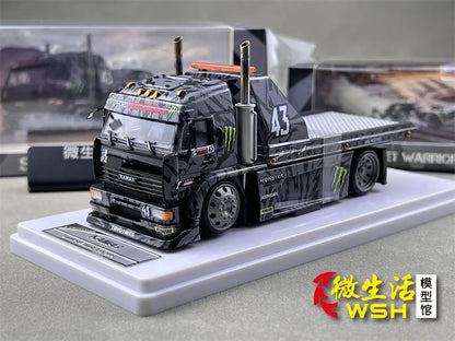 SW 1:64 Ford Mustang Hoonicorn RTR KamaZ Modified Trailer Simulation Static Alloy Car Model Gift Toy.