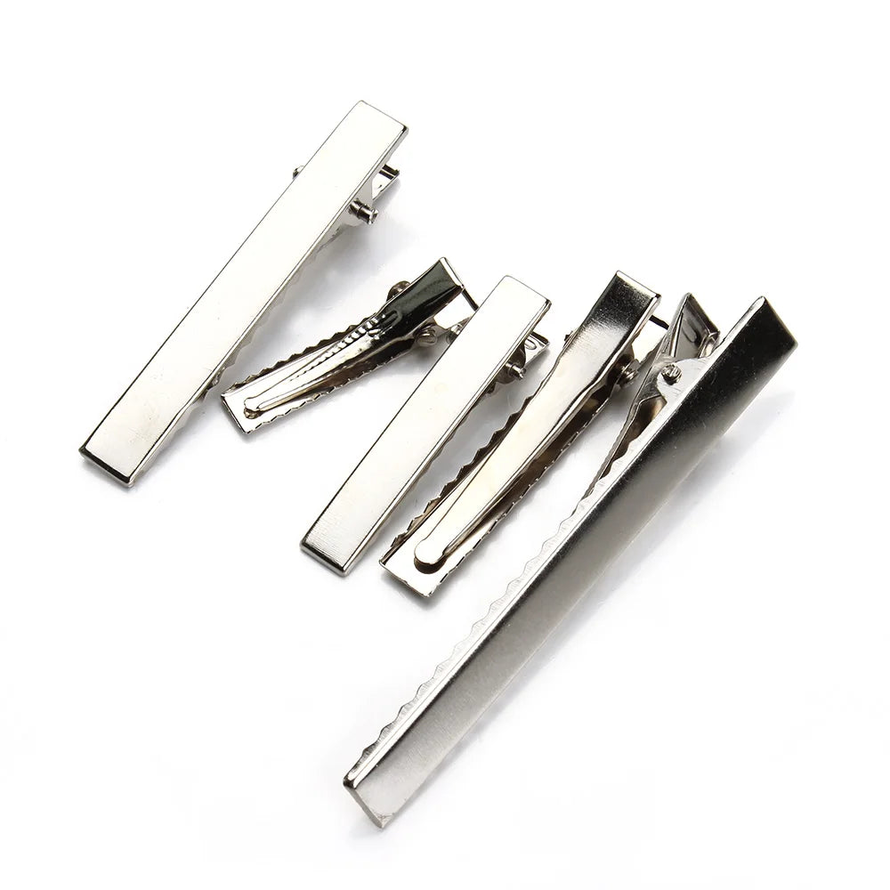 20-50PCS Hair Alligator Clips Metal Single Prong Duck Bill Hair Clips Flat Top with Teeth Curl Clips for Hair Accessories DIY