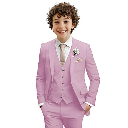 Multi-colors Boys Suit Set 3 Pieces Formal Outfit For Wedding Elegant Notched Lapel Kids Slim Fit Suits Party Tuxedo 2-20T