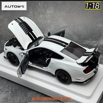 AUTOART New 1/18 scale Ford Mustang Shelby GT500 WHITE SILVER  Sports car model Static display Collection Holiday gift 73097