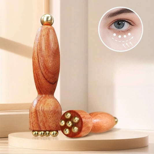 Eye Roller Massager Wooden Eye Cream Applicator Gua Sha Massage Tool Facial Massager for Skincare Application Relaxation