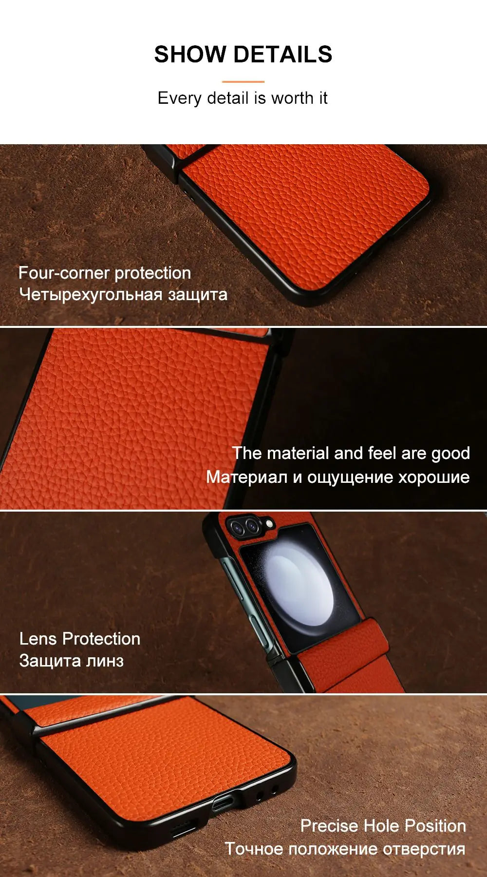 Luxury Hand Crafted Genuine Leather Case For Samsung Galaxy Z flip5 Phone Cover Galaxy Z Flip 3 flip4  Back Shell Coque Capa