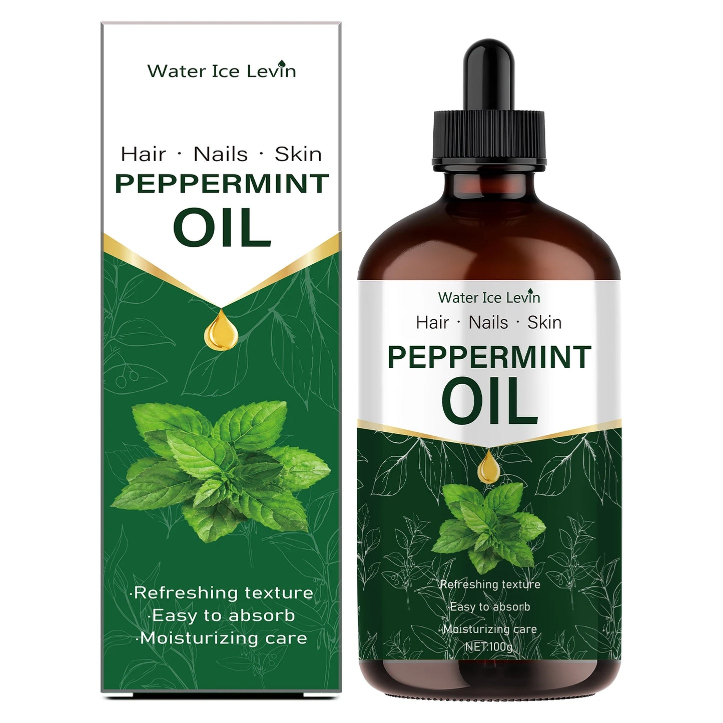 100g Mint Essential Oil, Natural Plant Extract, Hypoallergenic, Moisturizing Massage Oil for Men, Women, Hair, Diffuser and Humidifier
