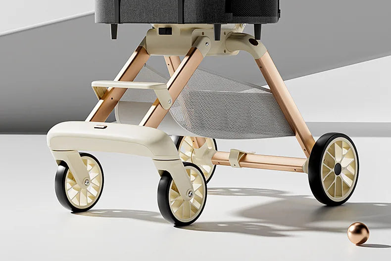 Luxury Pet Stroller 3 in 1  with 4 Wheels for Medium Small Size Dogs and Cats Detachable Carrier for Puppy Kitty Doggie Stroller