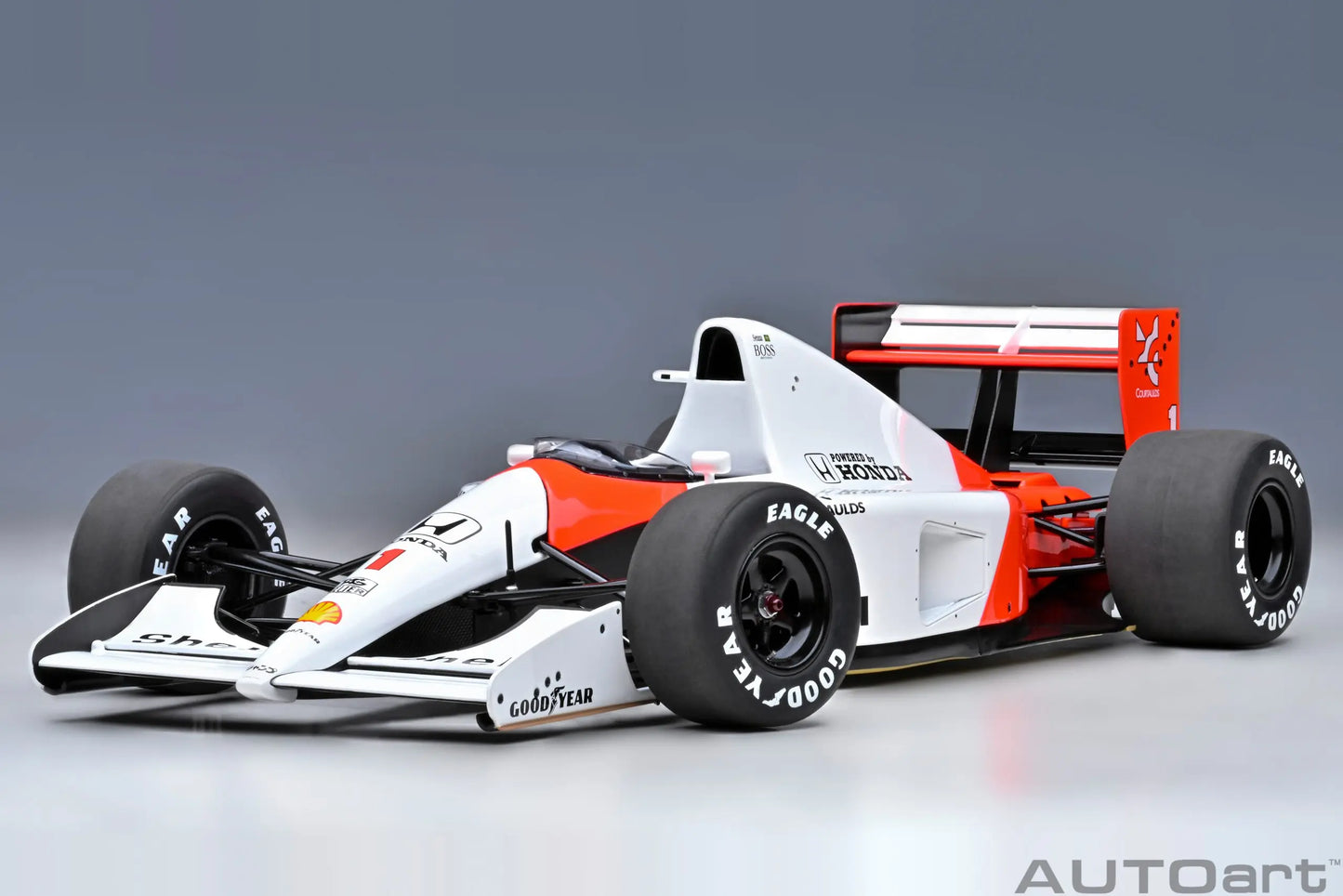 AUTOART New 1/18  Honda MP4/6 1991 #1 (with McLaren logo)  Car model  Send to a friend  Personal collection Static ornament