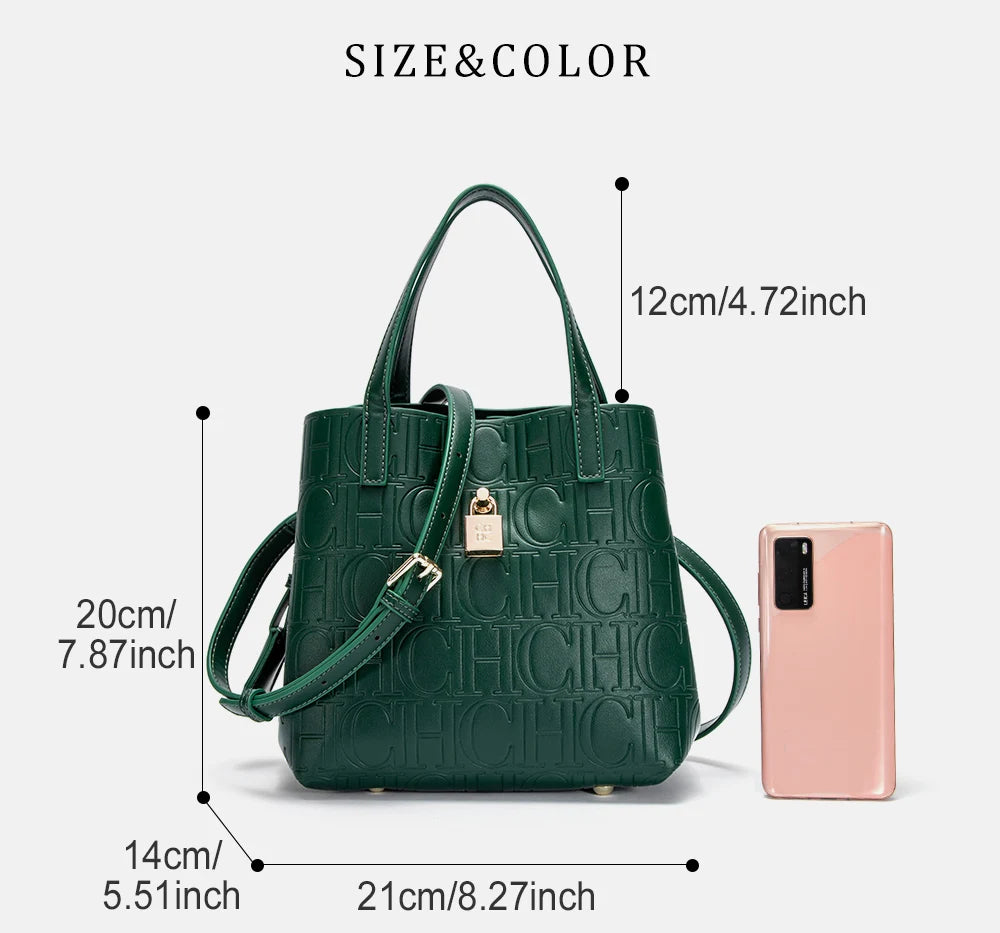 CH Classic Simple Solid Color Women's New Large Capacity Handbag Letter Element Women's Handbag