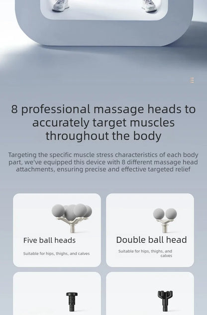Professional Five-head Fascia Gun Massage For Shoulder and Neck Muscle Relaxation Full Body Waist Back Silent Massage Gun
