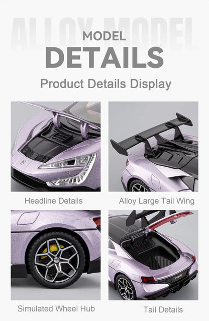 BYD YANGWANG U9 1:24 Cars Miniature Models Toys Wheel Shock Absorption Light Music Supercar