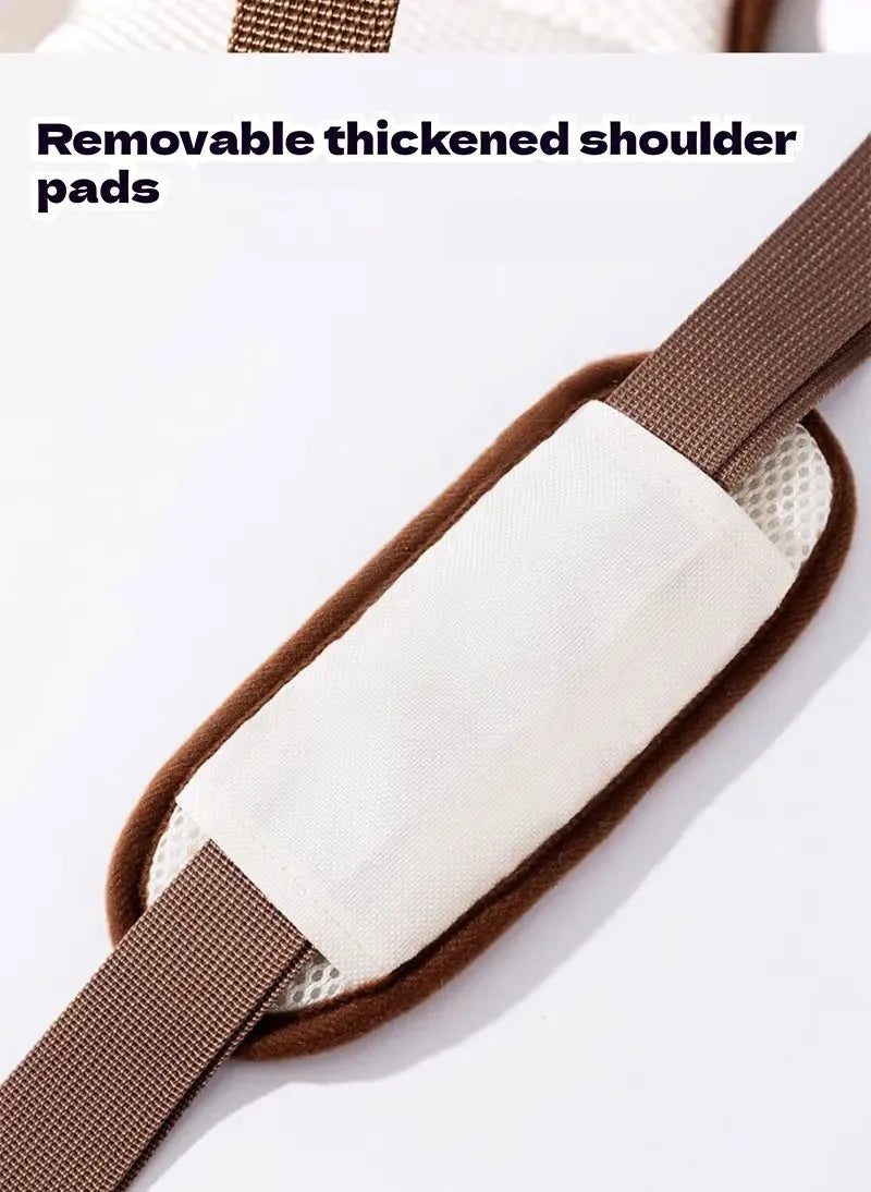 Portable multi-functional towing backpack, double-shoulder dog backpack, crossbody pet transport bag, breathable outdoor pet bag