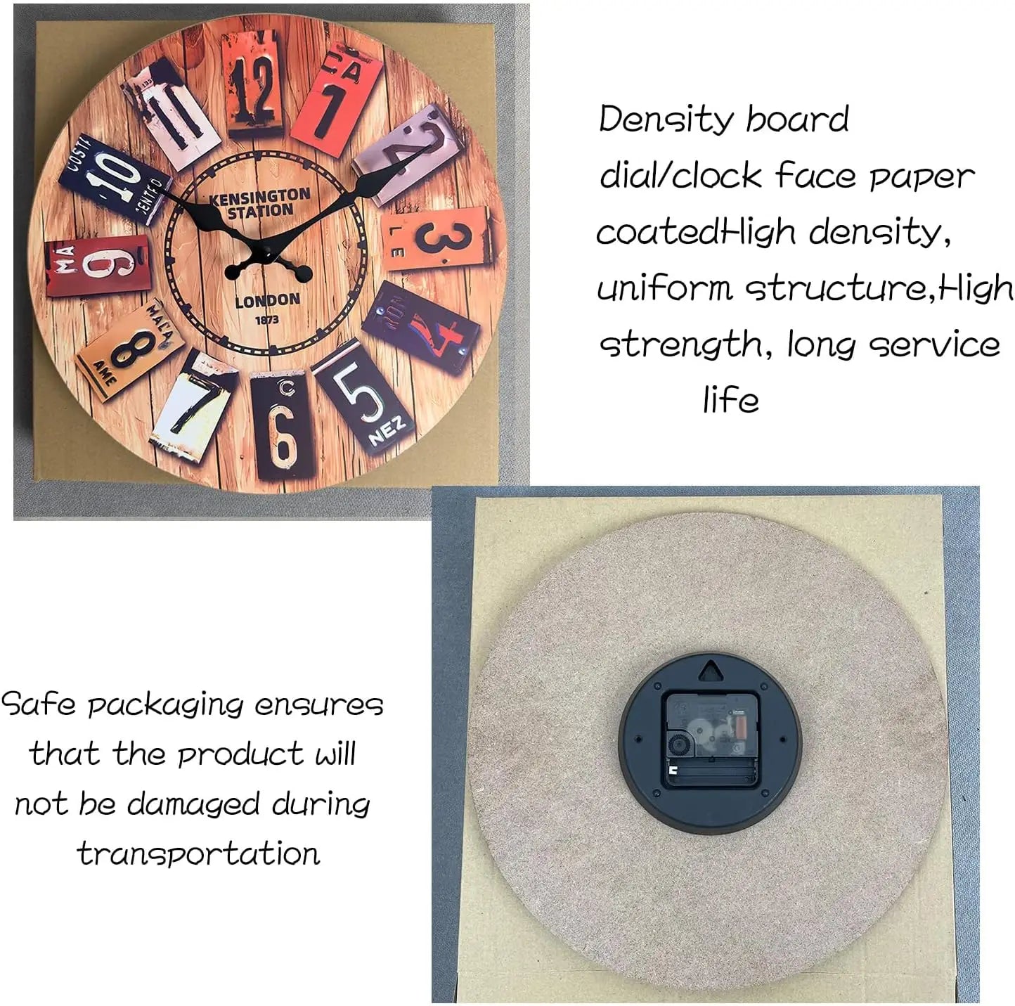 Modern Minimalist Silent Quartz 12 Inch Clock Battery Operated Easy Read Retro Wall Clock for Living Room Office Kitchen Bedroom