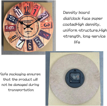 Modern Minimalist Silent Quartz 12 Inch Clock Battery Operated Easy Read Retro Wall Clock for Living Room Office Kitchen Bedroom