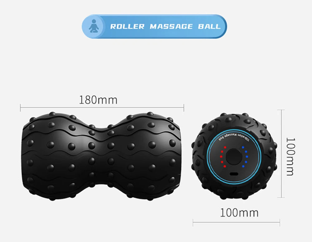 Rechargeable 5 Gears Vibrating Massage Ball Portable Peanut Massager Vibrating Foam Roller For Fitness Mobility Yoga Relaxation