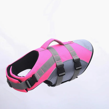 Reflective Dog Life Jacket Adjustable Breathable Pet Safety Vest Enhanced Buoyancy Oxford Cloth Swimming Clothes Beach