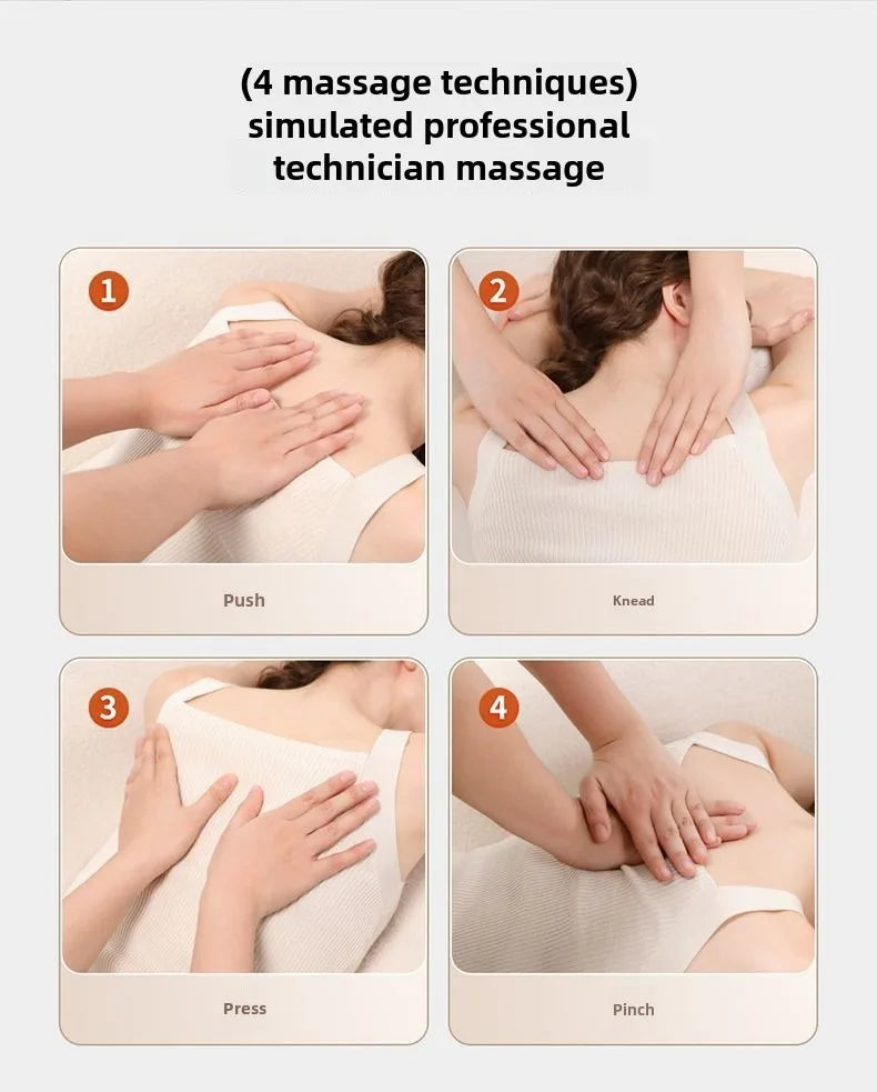 5 Vibrations Waist Hips Electric Back Massager Cervical Massage Chair Seat Cushion for Body Shiatsu Heated Kneading Relaxarion
