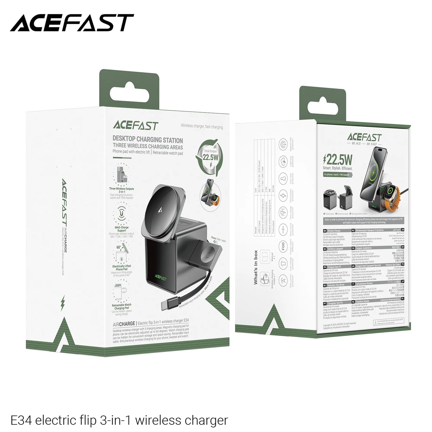 New Qi2 3In1 Magnetic Wireless Charger 15W Fast Charging Station Touch Button for IPhone Android Phones iWatch AirPods