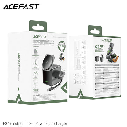 New Qi2 3In1 Magnetic Wireless Charger 15W Fast Charging Station Touch Button for IPhone Android Phones iWatch AirPods