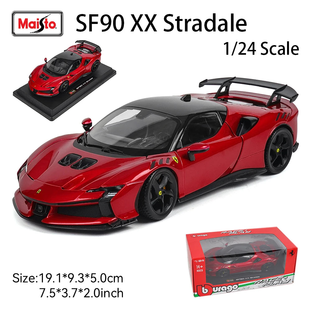 Bburago 1:24 Ferrari SF90 XX STRADALE Officially Licensed Alloy Luxury Vehicle Diecast Car Model Toy Collection Gift three color