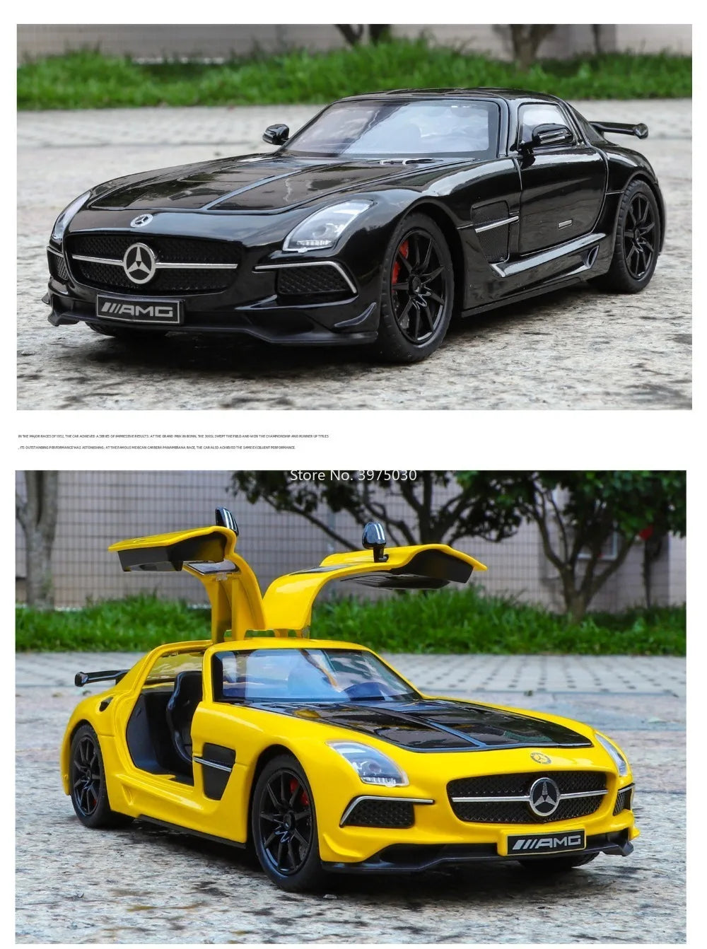 Benz SLS 1:24 Model Car Alloy Diecasting Wheel Steering Miniature Vehicles with Light Music Model Car Gifts