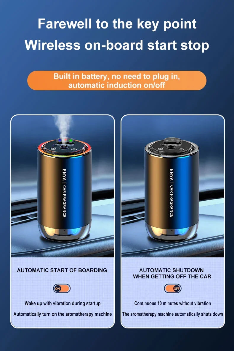 Car Air Freshener 3 Color Essential Oil Fragrance Diffuser Smell Distributor USB Rechargeable Aromatherapy Scent Air Refresher
