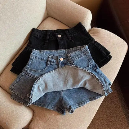 Girls Denim Skirt Summer Stretch Casual Mini Skirt for Big Kids Age 7–14 Fashionable Kids Party School Wear New Arrival 2026