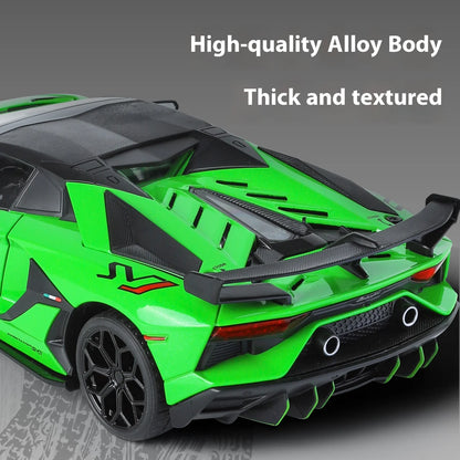 Large 1/18 Aventador SVJ Supercar Model Simulation Interior Details Adult Collection Ornaments