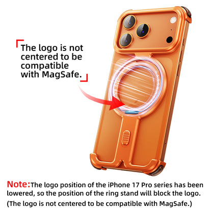 Eary Magnetic Case for iPhone 17 Pro Max With 360°Rotating Ring Kickstand Magsafe Wireless Charging Shell Shockproof Phone Cover