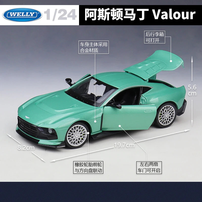 WELLY 1:24 Aston Martin Valour Supercar Alloy Car Diecasts & Toy Vehicles Car Model Miniature Scale Model Car Toy For Children