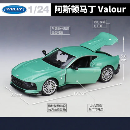 WELLY 1:24 Aston Martin Valour Supercar Alloy Car Diecasts & Toy Vehicles Car Model Miniature Scale Model Car Toy For Children