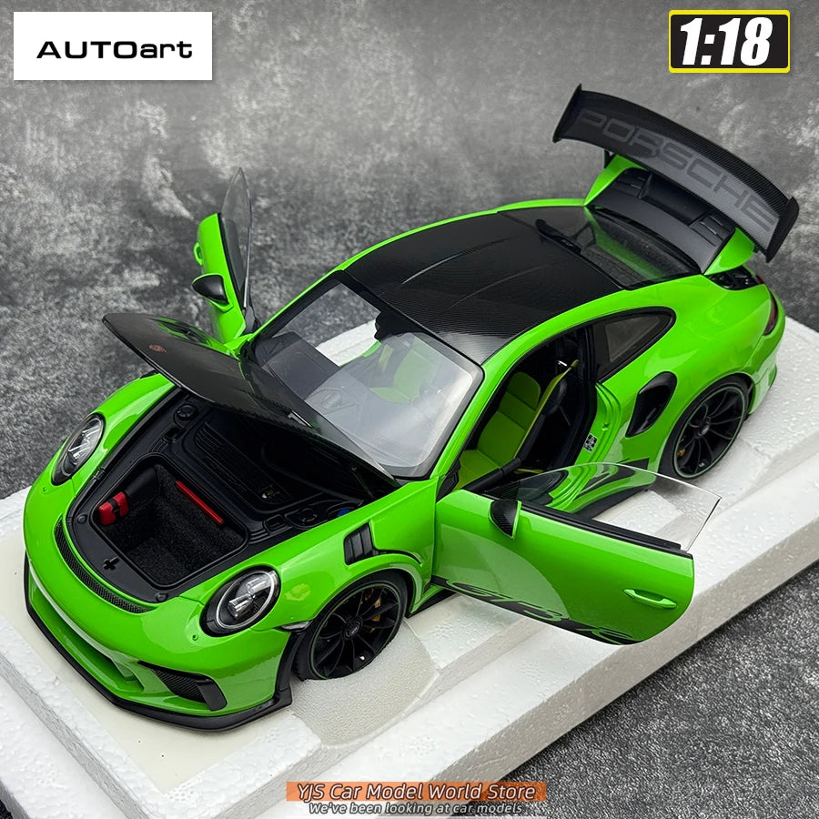 AUTOART 1/18 Scale New Porsche 911 (991.2) GT3 RS Weissach Package Car model Sports car Static collection
