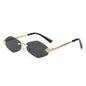Protective Glasses Fashion Irregular Sunglasses Women Retro Brand Design Metal High Quality Vintage Rhombus Rimless Glasses