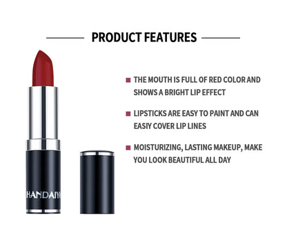 HANDAIYAN 12-color matte velvet lipstick long-lasting waterproof non-stick cup does not fall color lipstick lipstick