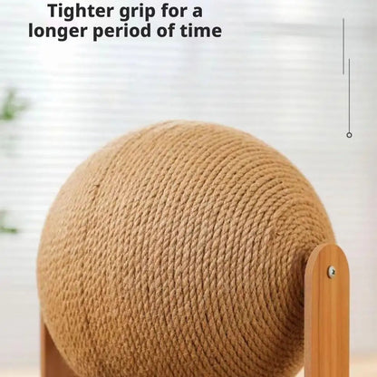Wooden 2-in-1 Cat Scratcher, Ferris Wheel Vertical Scratching Ball, Sisal Ball, Honeycomb Grab Board, Wear-Resistant,Pet Toy