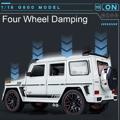 G800 Model Car 1:18 Alloy Diecast Metal Off-Road Vehicles Collection With Sound & Light Toy Cars Gift Series