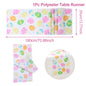 Easter Bunny Polyester Table Runner Happy Easter Decorations for Home Rabbit Butterfly Table Cloth Easter Party Supplies