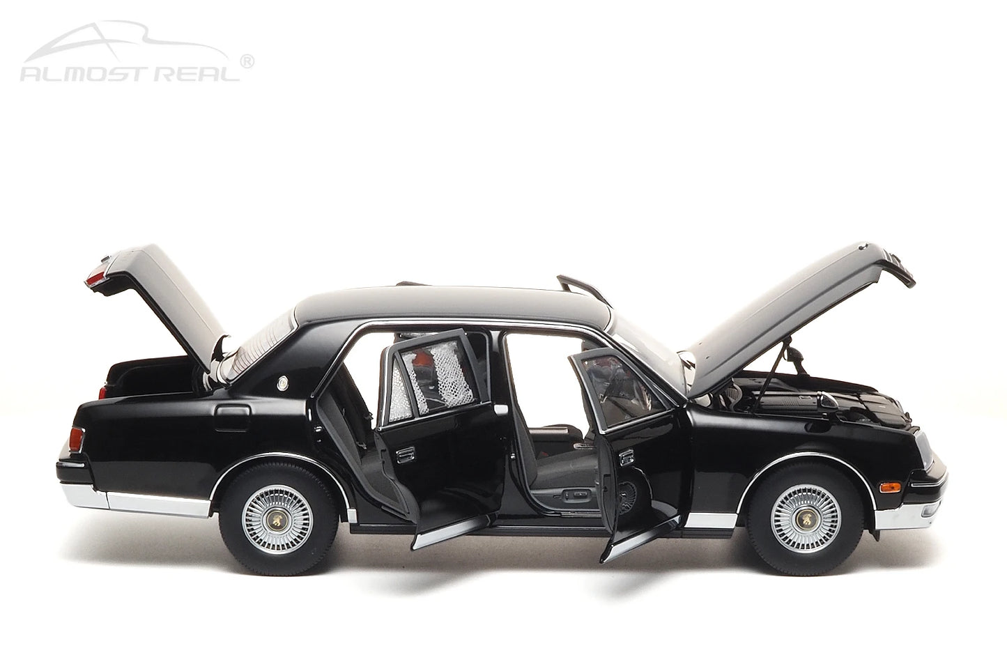 Almost Real Car model 1/18 Toyota Century alloy full open model 1997 black Static collection Collect Holiday gift