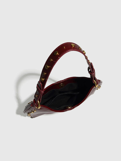 New Fashion Trendy Underarm Bag Riveted Handbag Chain Shoulder Bag Boston Crossbody Bag