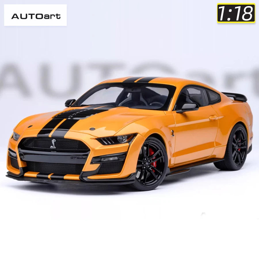 AUTOART New 1/18 scale Ford Mustang Shelby GT500 WHITE SILVER  Sports car model Static display Collection Holiday gift 73097