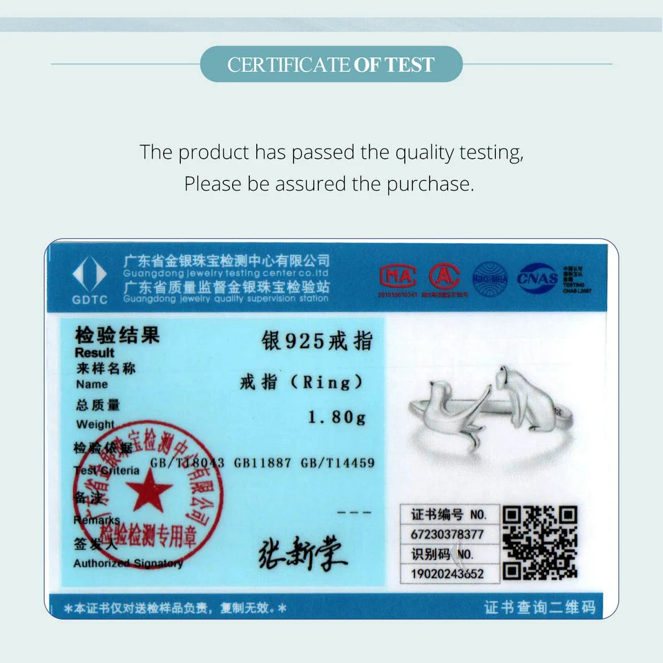 WOSTU 100% 925 Sterling Silver Cat Dog Opening Ring Hot Sale Pet Rings For Women Original Fashion Animal Jewelry Party Gift