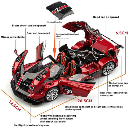 Cool alloy sports 1:18 car model, simulated interior details, cool lighting and sound effects, exquisite desktop ornaments