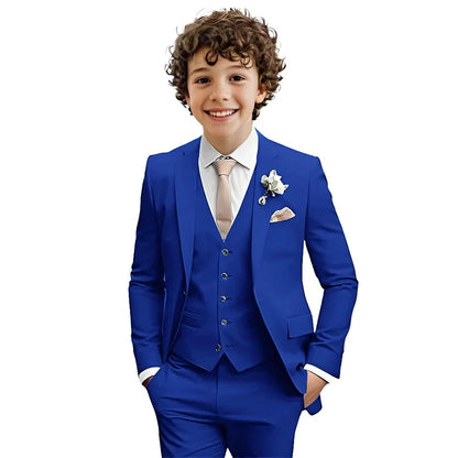 Multi-colors Boys Suit Set 3 Pieces Formal Outfit For Wedding Elegant Notched Lapel Kids Slim Fit Suits Party Tuxedo 2-20T