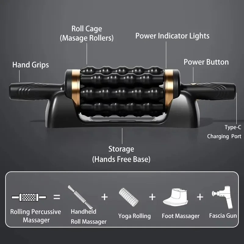 Hand Held Massager Relax Stress Massager for Muscle Rolling Percussive Massager Powered Muscle Roller Massager Whole Body Relax