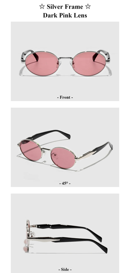 Ruiao 2026 Fashion Oval Sunglasses for Women Luxury Designer Metal Frame UV400 Sun Protection Shades Brand New Arrival Eyewear