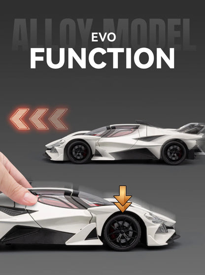 Apollo Project EVO Alloy Sports 1:18 Car Model Diecast Metal Concept Racing Car Vehicle Model Sound and Light Toy Gift