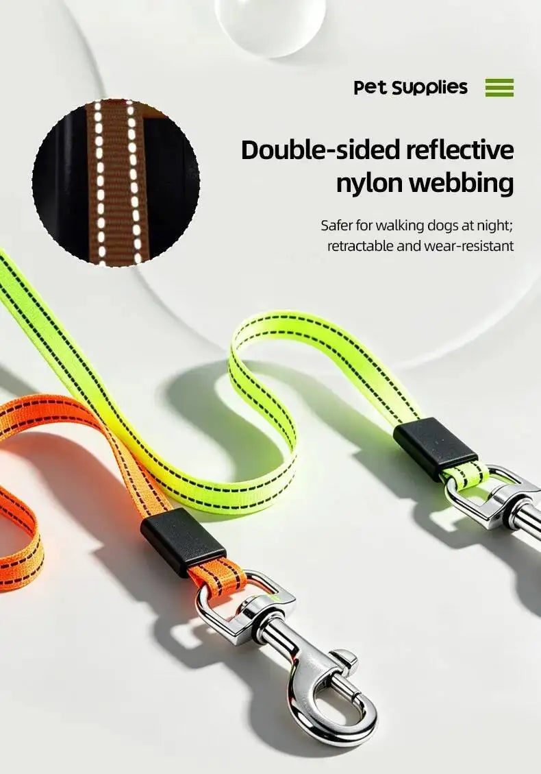 BXX 360° Swivel Dual Head Retractable Dog Leash  One Hand Control For Medium Large Dogs  2026 New