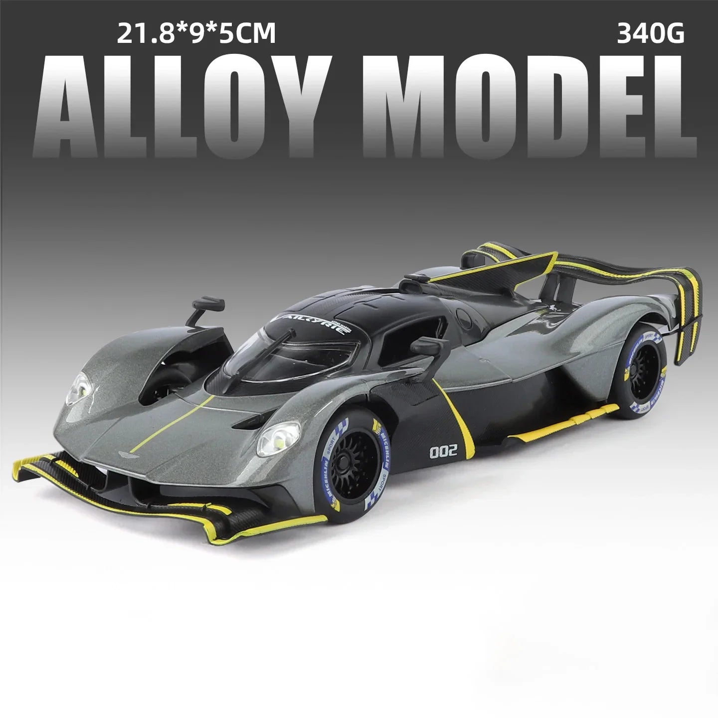 Aston Martin Valkyrie AMR PRO 1:24 Alloy Car Model Sound and Light Pull Back Toy Collectibles Gift