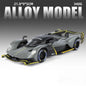 Aston Martin Valkyrie AMR PRO 1:24 Alloy Car Model Sound and Light Pull Back Toy Collectibles Gift