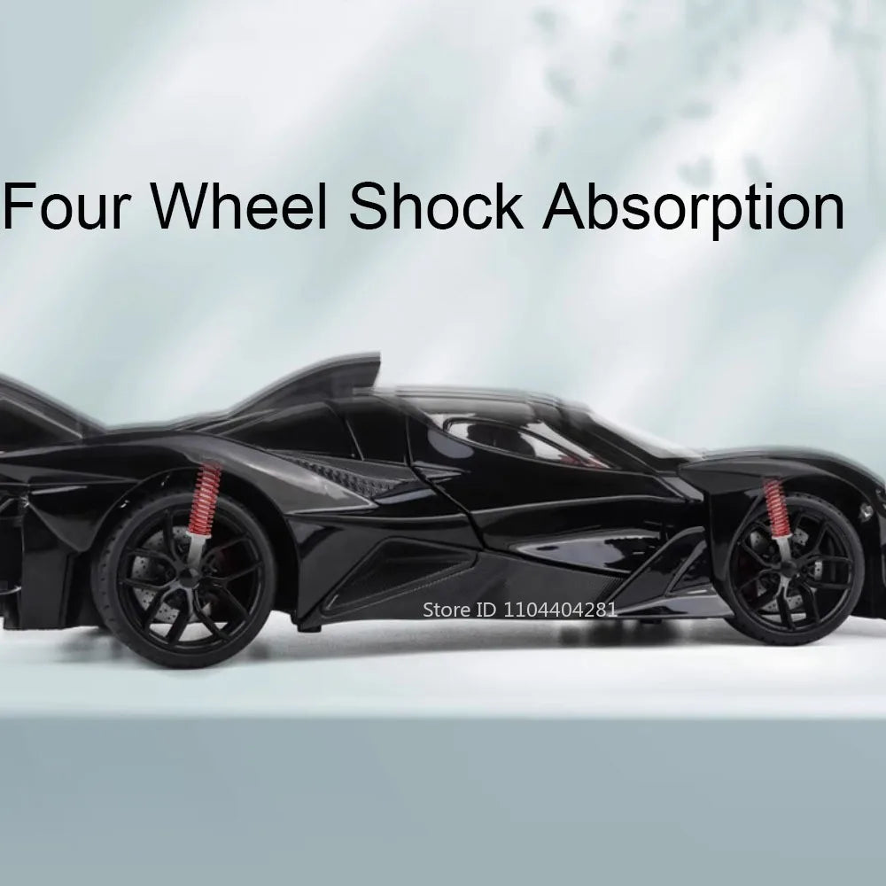 Lambor V12 Apollo EVO 1:18 Model Car Diecast Alloy Car Doors Opened Sound Light Pull Back Miniature Sportscar Collect Decoration