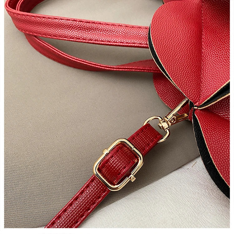 2026 High Quality Niche Bags Waterproof and Durable Design Sense Crossbody Bags PU Flowers Clock Shape Zipper Circular Bags